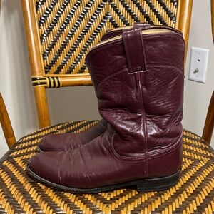 Vintage Justin 3037 Roper Western Cowboy Boots 9 D USA